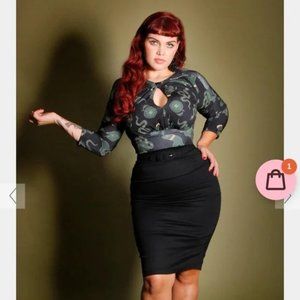 PInup Couture black stretch pencil skirt size 2XL